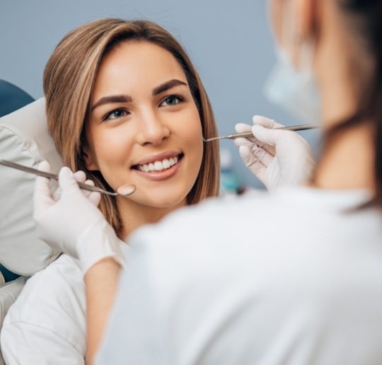 Woman receiving dental care