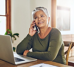 Woman talking on the phone