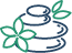 Zen rocks and lotus flowers icon