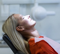Woman relaxed in the dental chair