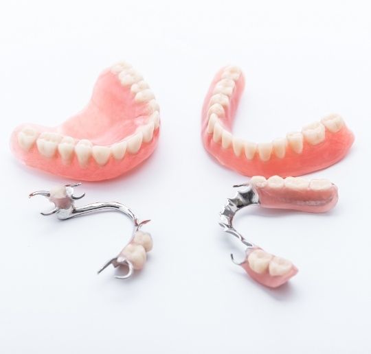 Four types of dentures