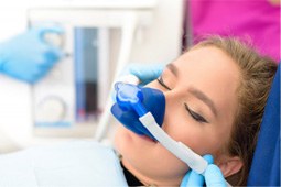 a patient undergoing nitrous oxide treatment