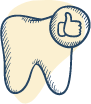 Animated tooth with a thumbs up