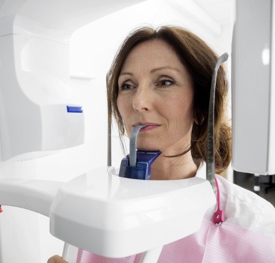 Woman receiving digital x-rays