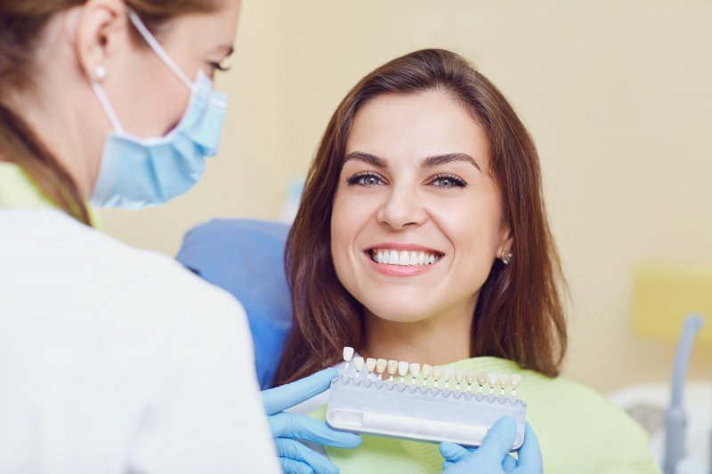 woman smiling in dental chair