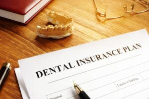 Dental insurance plan on a table 